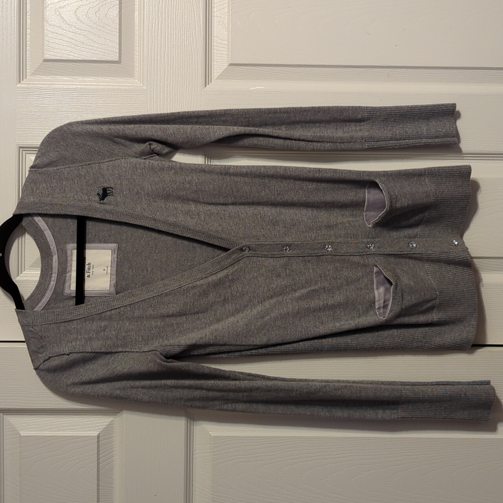 Abercrombie & Fitch Light Grey Cardigan GUC